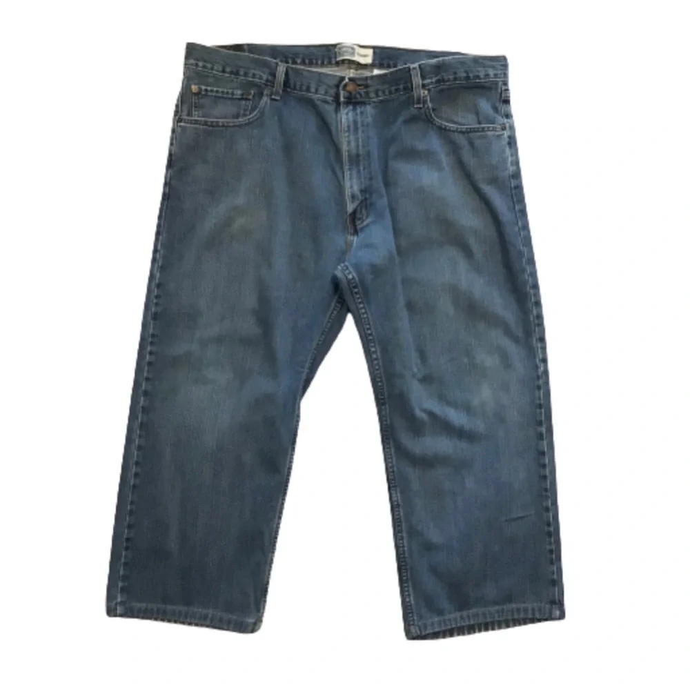 Signature Levi Strauss Cotton Straight Leg Medium Rinse Jeans 42x30